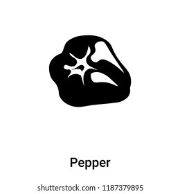 Pepper icon vector isolated on white background, logo concept of Pepper sign on transparent background, filled black symbol