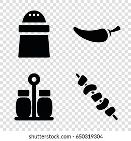 Pepper icons set. set of 4 pepper filled icons such as pepper