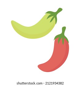 Pepper illustrations on transparent background