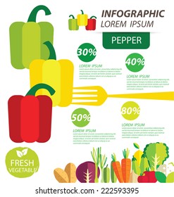 pepper , infographics. vegetables vector illustration