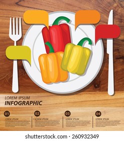 pepper , infographics. vegetables vector illustration