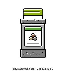 pepper in jar color icon vector. pepper in jar sign. isolated symbol illustration
