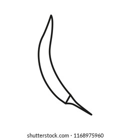 Pepper line icon isolated on white background. Outline thin hot vegetable fresh vector.