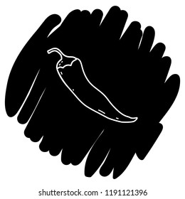 Pepper line icon, vector illustration on black background