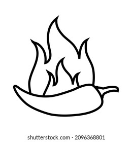 Pepper line icon, vector logo isolated on white background