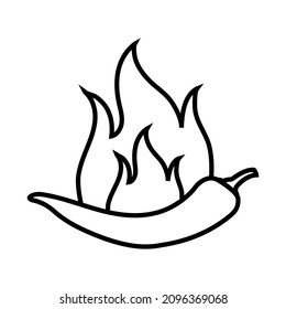 Pepper line icon, vector logo isolated on white background