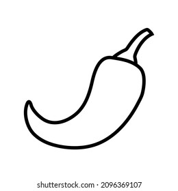 Pepper line icon, vector logo isolated on white background
