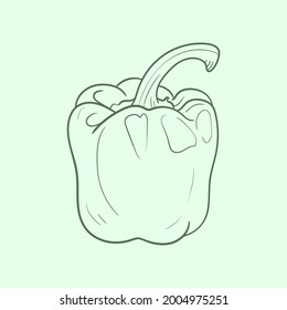 Pepper Line vector illustration. Detailed Food icon for mobile concept, print, menu, and web apps. For for restaurant, bar, vegan, healthy and organic food, market, farmers market.