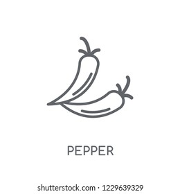 Pepper linear icon. Modern outline Pepper logo concept on white background from kitchen collection. Suitable for use on web apps, mobile apps and print media.