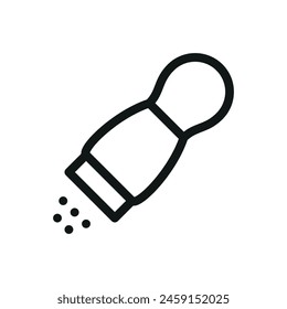 Pepper mill isolated icon, salt mill vector symbol with editable stroke