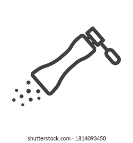 Pepper mill linear icon. Simple image. Isolated vector on white background.