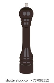 Pepper mill realistic vector illustration isolated