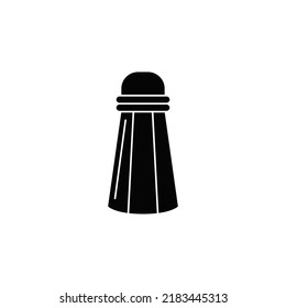 Pepper mill, pepper shakers, salt shakers icon in black flat glyph, filled style isolated on white background