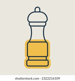 Pepper mill spice grinder vector icon. Kitchen appliance. Graph symbol for cooking web site design, logo, app, UI