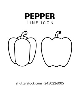 Pepper Minimal Line Icon on White Background