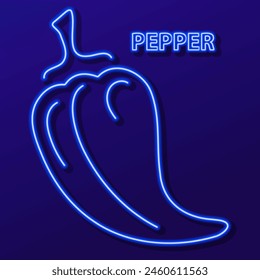 pepper neon sign, modern glowing banner design, colorful modern design trend. Vector illustration.