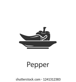 Pepper on a plate icon. Element of drink and food icon for mobile concept and web apps. Detailed Pepper on a plate icon can be used for web and mobile