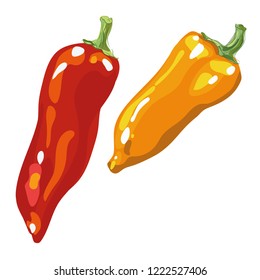 Pepper on white background