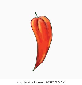 Pepper on a white background