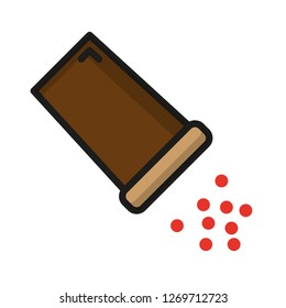pepper out from its container icon illustration