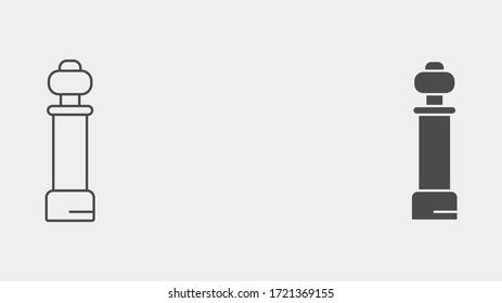 Pepper outline and filled vector icon sign symbol