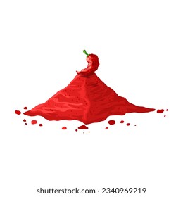 pepper paprika red cartoon. powder spice, chili food, chilli seasoning pepper paprika red isolated vector illustration