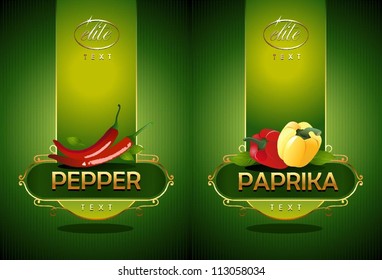 Pepper and paprika. Vector