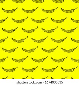 Pepper pattern, illustration, vector on white background.