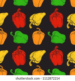 pepper pattern on black background