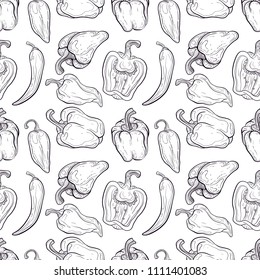 pepper pattern on white background