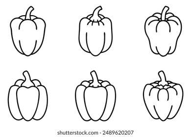 Pepper Pizazz line art illustration Flavorful Pepper Artistry in Detailed Sketch