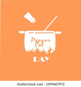 Pepper Pot Day concept icon. Celebrate pepper pot every December 29. Black Pepper pot burn icon represent Pepper Pot Day.   celebration symbol