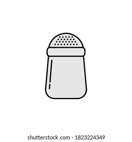 Pepper pot icon in flat color style. Restaurant table dinner pickle shaker