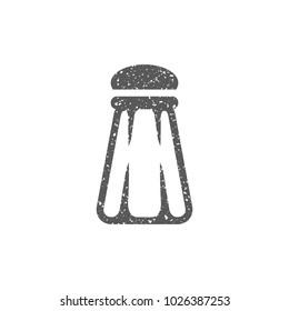 Pepper pot icon in grunge texture. Vintage style vector illustration.