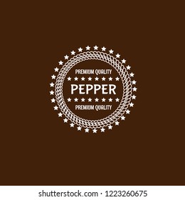 pepper premium quality emblem, label, badge. premium quality package label. vintage stamp. designed for pepper product