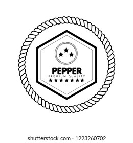 pepper premium quality emblem, label, badge. premium quality package label. vintage stamp. designed for pepper product