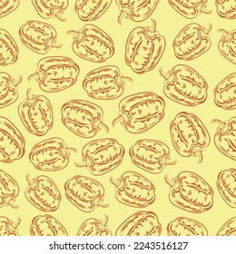 Pepper is a product that will complement the dish with a unique taste and aroma, vegenables, cooking, fresh, wholesome, green, red, kitchen, food, vitamins, ingredients, healthy, vector pattern 