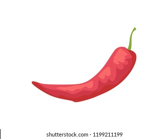 Pepper raw spicy vegetable isolated icon vector. Chilli chile veggie with piquant taste used as flavour in dishes. Ingredient of meals made of meat