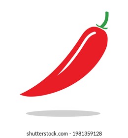 Pepper red chilli icon logo vector illustration isolated on white background