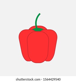 Pepper red icon. Vegetable in flat design. Simple modern flat illustration. Design