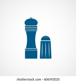 Pepper And Salt Blue Flat Icon On White Background
