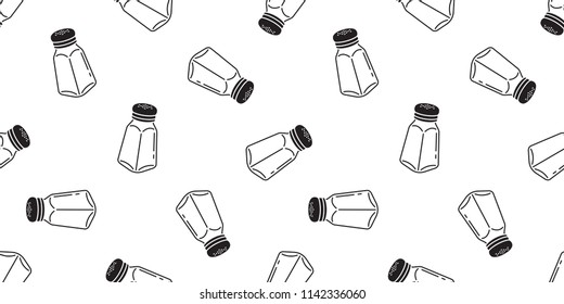 pepper salt bottle seamless vector pattern sugar scarf isolated tile background repeat wallpaper white