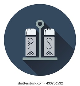 Pepper and salt icon. Flat design. Vector illustration.