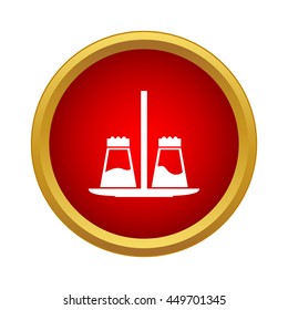 Pepper and salt icon in simple style on a white background