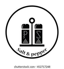 Pepper and salt icon. Thin circle design. Vector illustration.