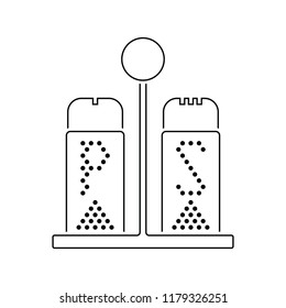 Pepper and salt icon. Thin line design. Vector illustration.
