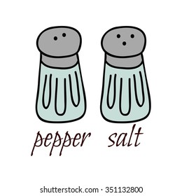 Pepper and salt. Isolated with the inscription