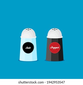 Pepper and salt shaker set flat vector