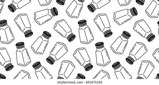 pepper Salt sugar shaker bottle seamless pattern wallpaper background