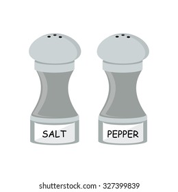 Pepper and salt vector icon set. Pepper and salt shaker vector illustration. Seasoning for cooking